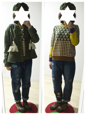 「Ne-net（ネネット）のアイテム（モッズコート）」を使った、わさびさん（レディース・156cm）の春コーディネート