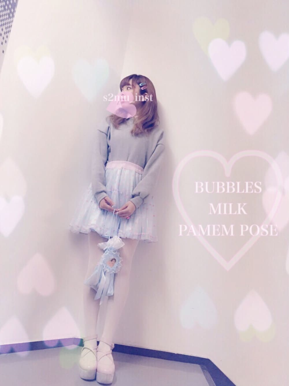 「pastel、フェアリー、バブルス、BUBBLES、milk、katie、PAMEO POSE、ヘアピン」｜「MILKのＬike a dollシューズ（パンプス、ピンク系）」を使った、mayuさん（レディース・159cm）の冬コーディネートの1枚目の写真