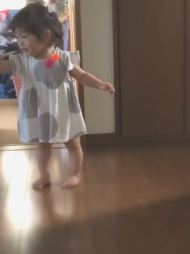 「くるりんぱヘアー」｜®️ino⋆yuさん（キッズ・80cm）の夏コーディネート