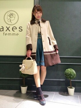 「axes femme（アクシーズファム）のアイテム（その他アウター）」を使った、axes femmeさん（レディース・160cm）の冬コーディネート