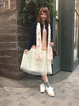「axes femme（アクシーズファム）のアイテム（デニムジャケット）」を使った、axes femmeさん（レディース・160cm）の冬コーディネート