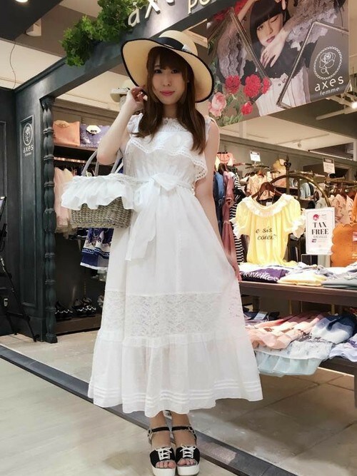 axes femme 【着用1回】axes femme Aラインワンピース リボンベルト