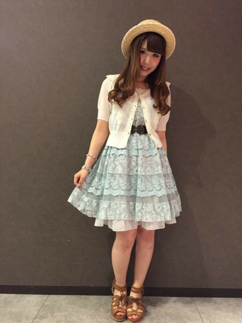 axes femme（アクシーズファム）の「レースティアードキャミ