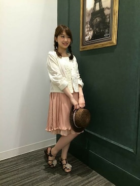 「プリーツ」｜「アイテム（チュニック）」を使った、axes femmeさん（レディース・160cm）の夏コーディネート