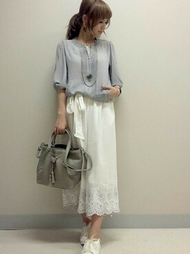 「axes femme（アクシーズファム）のアイテム（セットアップ）」を使った、axes femmeさん（レディース・160cm）の夏コーディネート