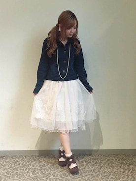「axes femme（アクシーズファム）のアイテム（デニムジャケット）」を使った、axes femmeさん（レディース・160cm）の秋コーディネート