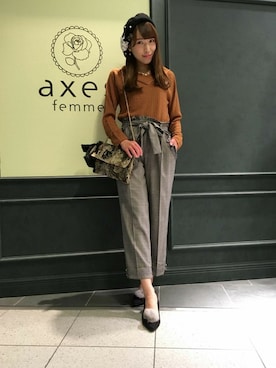 「axes femme（アクシーズファム）のアイテム（クラッチバッグ）」を使った、axes femmeさん（レディース・160cm）の秋コーディネート