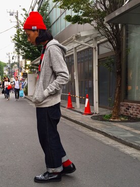 「schott（ショット）のSchott/ショット/13oz. JEANS MEDIUM FIT/13オンス　ジーンス　ミディアム　フィット（デニムパンツ）」を使った、Renさん（メンズ・176cm）の秋コーディネート