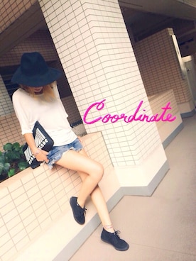 「RCWB（アールシーダブリュービー）のアイテム（アクセサリー）」を使った、manaさん（レディース・156cm）の夏コーディネート