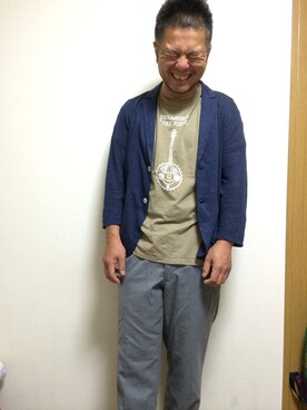 「SLICK（スリック）のアイテム（テーラードジャケット）」を使った、yucazoさん（メンズ・166cm）の夏コーディネート