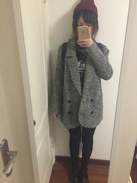 「dazzlin（ダズリン）のアイテム（ダッフルコート）」を使った、玉子さん（レディース・165cm）の冬コーディネート