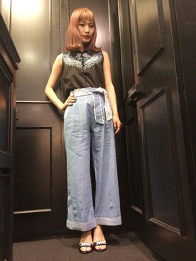 「SENSO Diffusion（センソディフュージョン）のアイテム」を使った、seilaさん（レディース・164cm）の夏コーディネート
