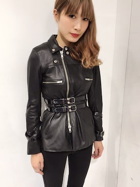 「cannabis_ladies」｜「アイテム（ライダースジャケット）」を使った、seilaさん（レディース・164cm）の冬コーディネート