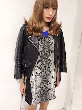 「cannabis_ladies」｜「アイテム（ライダースジャケット）」を使った、seilaさん（レディース・164cm）の冬コーディネート