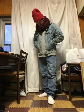 「Levi's（リーバイス）のアイテム（スタジャン）」を使った、a24katsuさん（メンズ・168cm）の冬コーディネート
