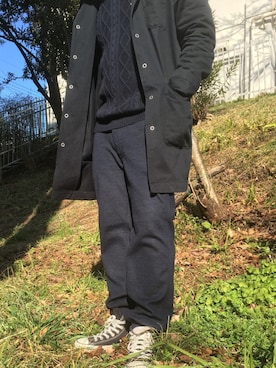 「ネイビーコーデ」｜「アイテム（その他アウター）」を使った、a24katsuさん（メンズ・168cm）の冬コーディネート