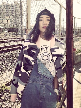 「JOYRICH」｜「アイテム（ブルゾン）」を使った、Lisa Ishiwataさん（レディース・170cm）の夏コーディネート