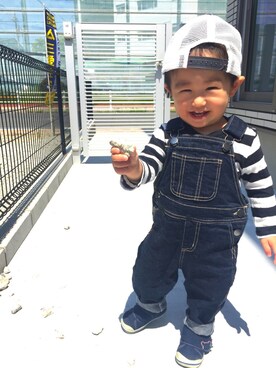 「ＧＷ」｜「アイテム（オールインワン・サロペット）」を使った、riku☺︎さん（キッズ・80cm）の春コーディネート