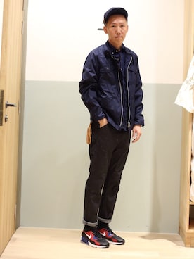「BEAMS（ビームス）のアイテム（ダウンジャケット/コート）」を使った、Jeed S. さん（メンズ・180cm）の春コーディネート