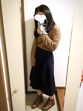 「GU（ジーユー）のアイテム（その他パンツ、ブルー系）」を使った、みんこさん（レディース）の秋コーディネート