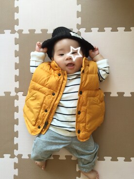 「babygap」｜「アイテム（ダウンジャケット/コート）」を使った、TAKU◡̈⃝さん（キッズ・60cm）の秋コーディネート