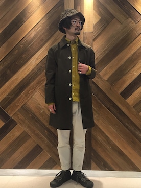 「オールスター」｜「アイテム（ステンカラーコート）」を使った、mashiiさん（メンズ・172cm）の春コーディネート