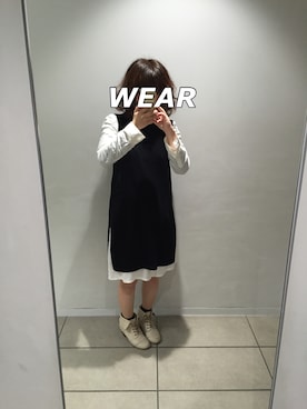 「PAGEBOY（ページボーイ）のアイテム（シャツワンピース）」を使った、あおさん（レディース・153cm）の秋コーディネート