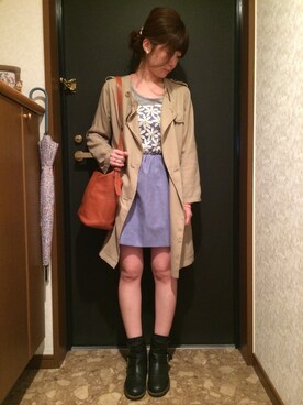 「Another Edition」｜「アイテム（トレンチコート）」を使った、ぴーさん。さん（レディース・152cm）の春コーディネート