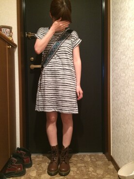 「マーチンブーツ」｜ぴーさん。さん（レディース・152cm）の夏コーディネート