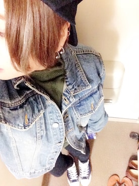 「BOBSON（ボブソン）のアイテム（ジャケット/アウター）」を使った、Kiwiさん（レディース・159cm）の冬コーディネート