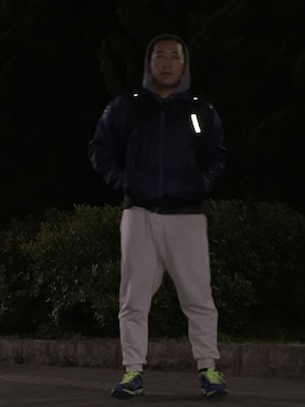「アイテム（ナイロンジャケット）」を使った、terrymanさん（メンズ・168cm・30代）の冬コーディネート