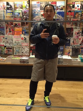 「アイテム（ナイロンジャケット）」を使った、terrymanさん（メンズ・168cm・30代）の冬コーディネート