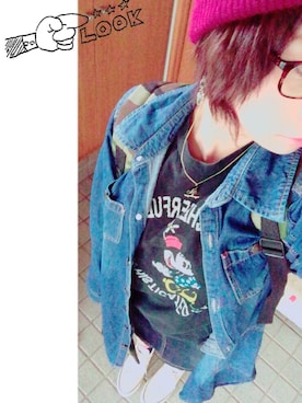 「used mix」｜「アイテム（シャツワンピース）」を使った、nyamiさん（レディース・150cm）の秋コーディネート