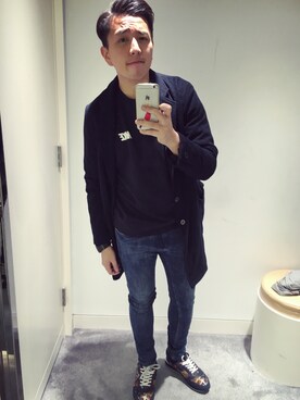 「KENZO」｜「アイテム（パーカー）」を使った、Chanさん（メンズ・171cm）の冬コーディネート
