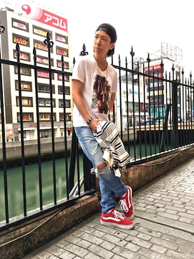 「VANS（バンズ）のアイテム（帽子）」を使った、JACKROSE横浜さん（メンズ・170cm）の春コーディネート