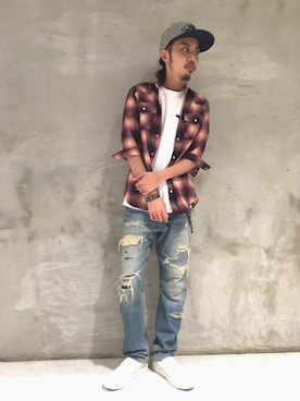 「VANS（バンズ）のアイテム（帽子）」を使った、JACKROSE横浜さん（メンズ・170cm）の春コーディネート