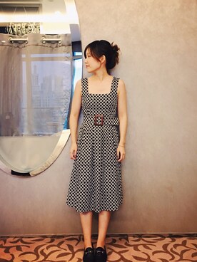 「GUCCI（グッチ）のアイテム（モカシン/デッキシューズ、ブラック系）」を使った、Ruri Mouさん（レディース）の秋コーディネート