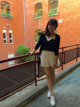 「アイテム（チューブトップ、ブルー系）」を使った、Kuanniniさん（レディース・165cm）の夏コーディネート