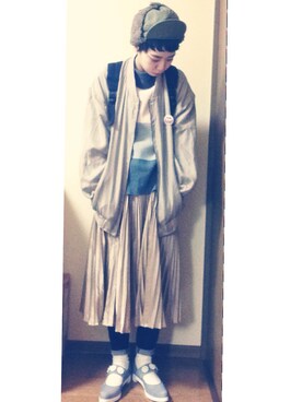 「アイテム（その他シューズ、グレー系）」を使った、hara_hara_wearさん（レディース・161cm）の冬コーディネート