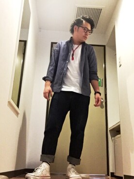 「USA」｜「アイテム（アクセサリー）」を使った、enomonさん（メンズ・174cm）の夏コーディネート