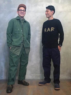 「ワークキャップ」｜「アイテム（カバーオール）」を使った、enomonさん（メンズ・174cm）の夏コーディネート
