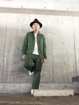「アイテム（メガネ、ホワイト系）」を使った、enomonさん（メンズ・174cm）の夏コーディネート