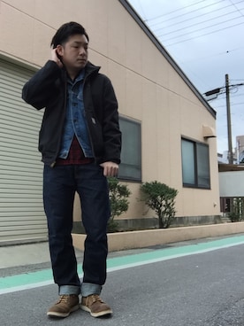 「仕事着」｜「アイテム（デニムジャケット）」を使った、enomonさん（メンズ・174cm）の冬コーディネート