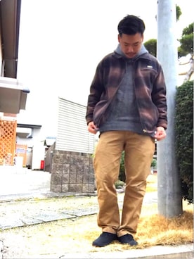「ワーク」｜「アイテム（ウォレットチェーン）」を使った、enomonさん（メンズ・174cm）の冬コーディネート