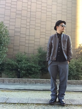 「ワーク」｜「アイテム（ウォレットチェーン）」を使った、enomonさん（メンズ・174cm）の冬コーディネート