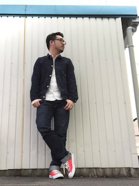 「Waste(twice)（ウェストトゥワイス）のアイテム（ジャケット/アウター）」を使った、enomonさん（メンズ・174cm）の冬コーディネート