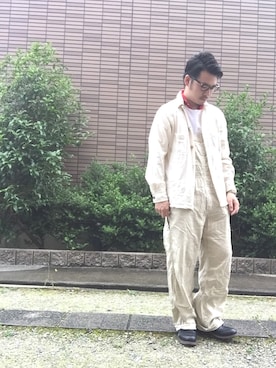 「マリン」｜「アイテム（カバーオール）」を使った、enomonさん（メンズ・174cm）の春コーディネート