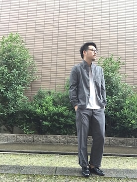 「BLUE WORK（ブルーワーク）のアイテム（ジャケット/アウター）」を使った、enomonさん（メンズ・174cm）の夏コーディネート