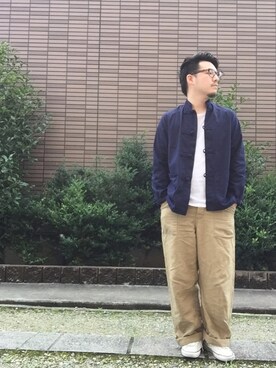 「マリン」｜「アイテム（その他アウター）」を使った、enomonさん（メンズ・174cm）の夏コーディネート