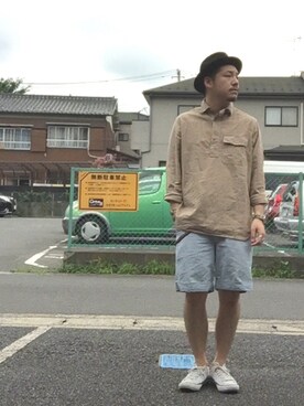 「ワーク」｜「アイテム（ウォレットチェーン）」を使った、enomonさん（メンズ・174cm）の夏コーディネート